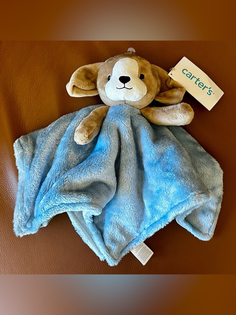 Carter’s NWT Blue Puppy Dog Lovey Plush Baby Security Blanket Soft Boy BRAND NEW